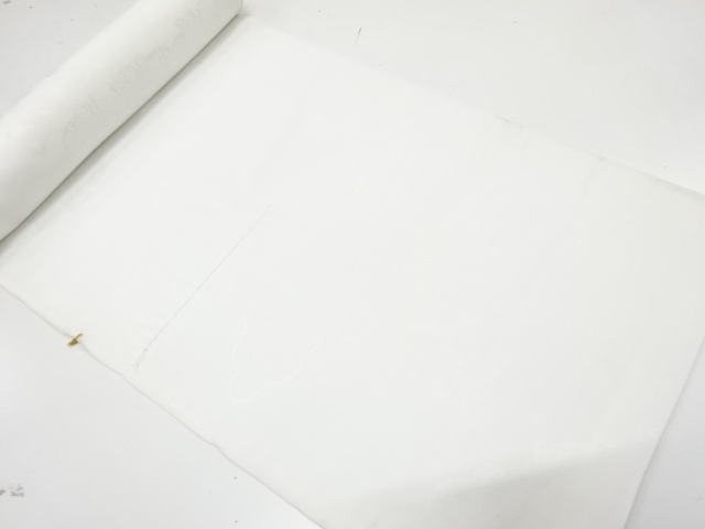 JAPANESE KIMONO / ANTIQUE BOLT FOR JUBAN / WOVEN PEONY & KIKU